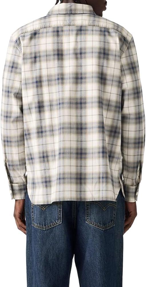 imageLevis Mens Classic Worker Long Sleeve ShirtNew Ehsan Plaid Egret