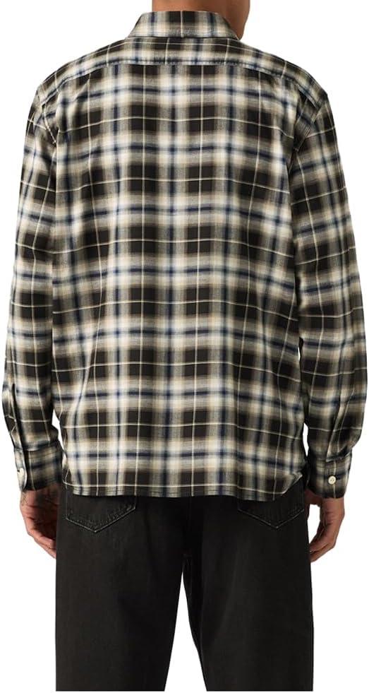imageLevis Mens Classic Worker Long Sleeve ShirtNew Ehsan Plaid Jet Black