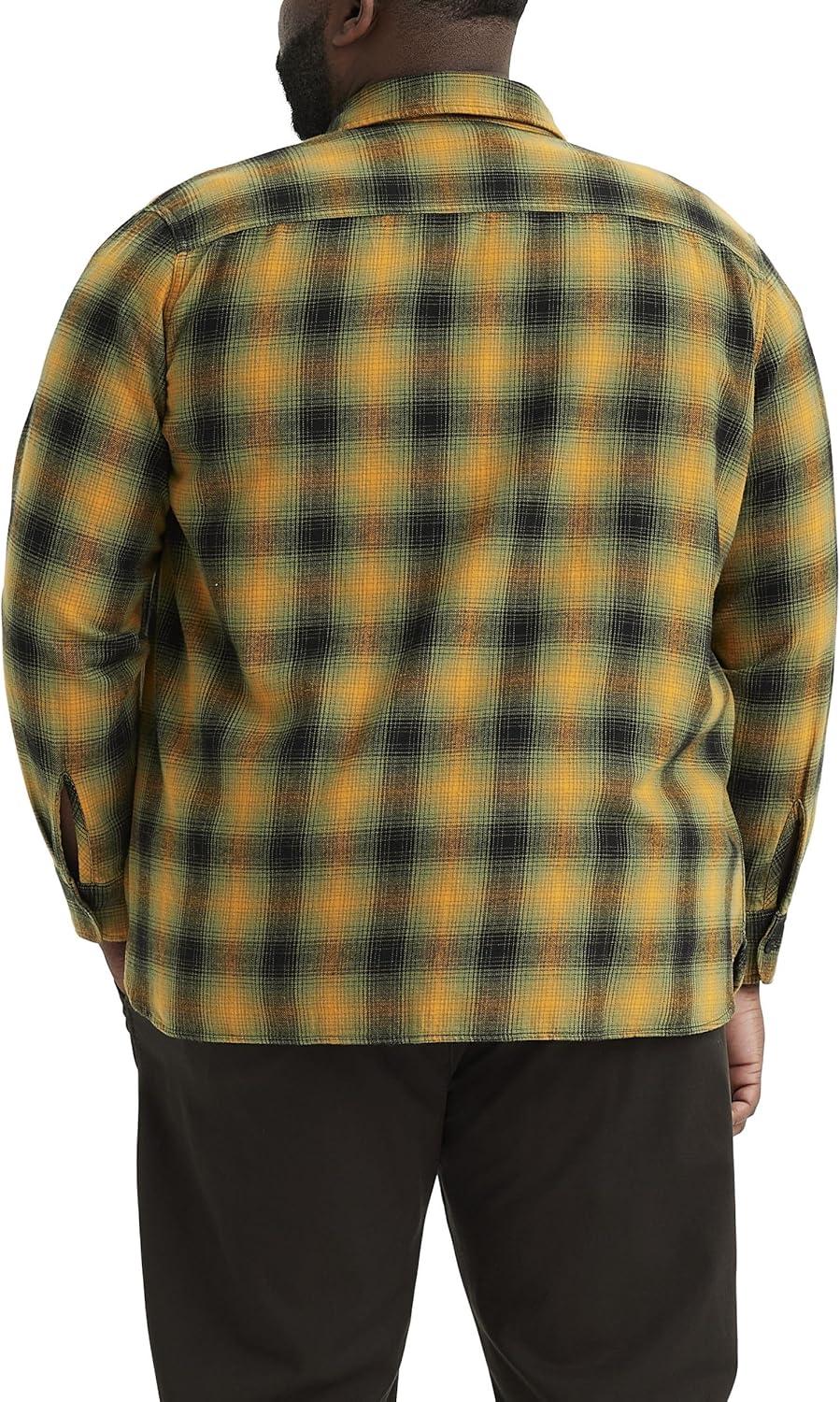 imageLevis Mens Classic Worker Long Sleeve ShirtScottie Plaid Desert Sun