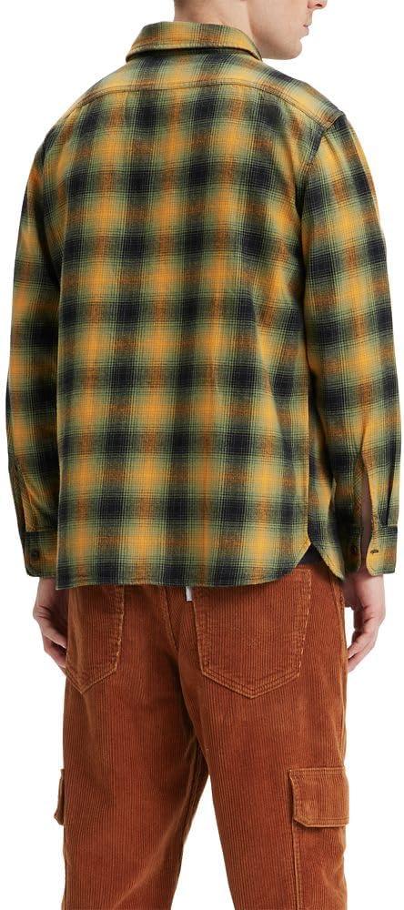 imageLevis Mens Classic Worker Long Sleeve ShirtScottie Plaid Desert Sun