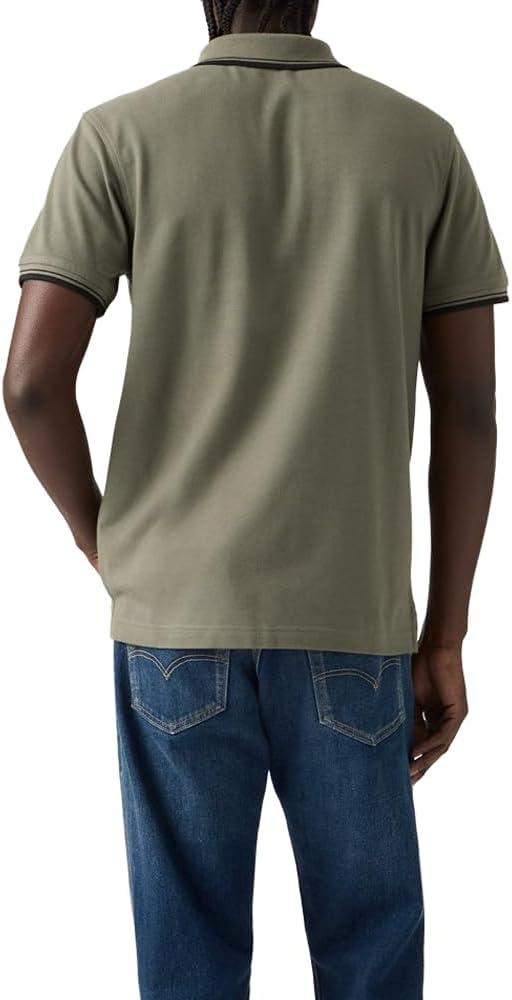 imageLevis Mens Housemark PoloNew Wood Tipping Stripe Mulled Basil