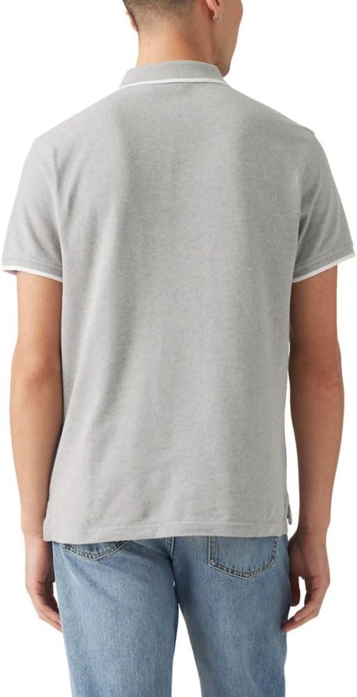 imageLevis Mens Housemark PoloQuarter Tipping Mid Tone Grey Heather