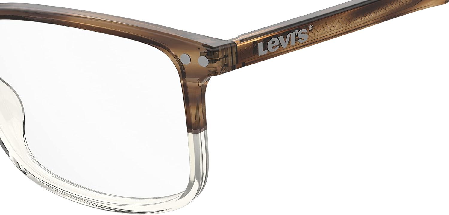 imageLevis Mens LV 5019 Rectangular Prescription Eyewear Frames Brown HornDemo Lens 54 mm 19mm