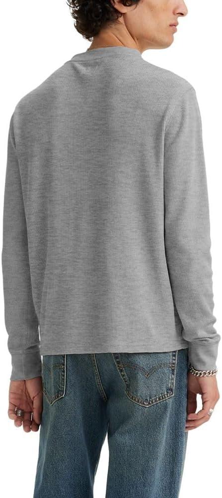 imageLevis Mens Long Sleeve Thermal 3 Button HenleyMid Tone Grey Heather
