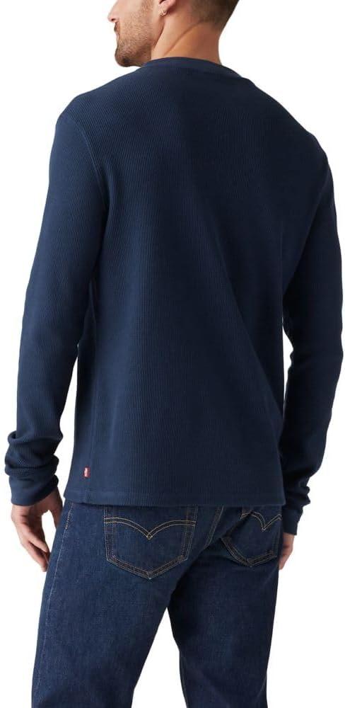 imageLevis Mens Long Sleeve Thermal 3 Button HenleyNavy Blazer