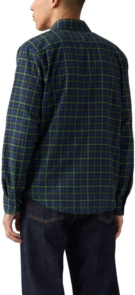 imageLevis Mens OverallHarlan Plaid Blue Depths Flannel