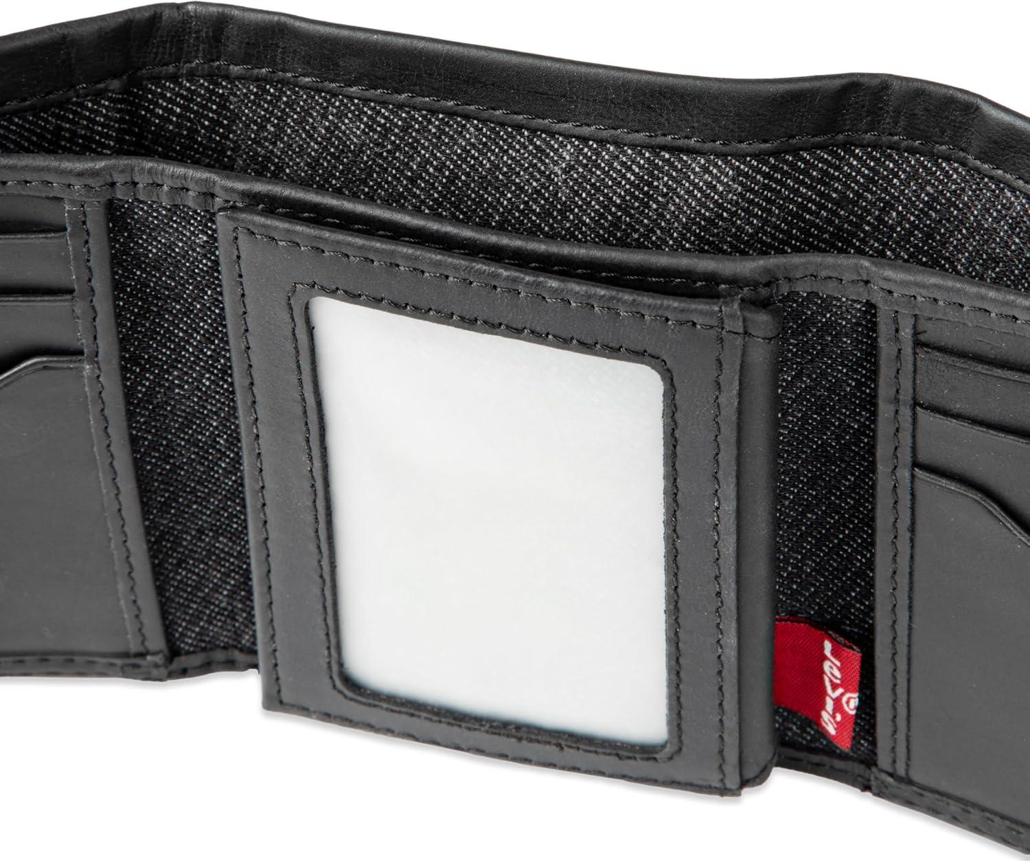 imageLevis Mens RFID Trifold WalletSleek and Slim Includes ID Window and Credit Card HolderBlack Xcap