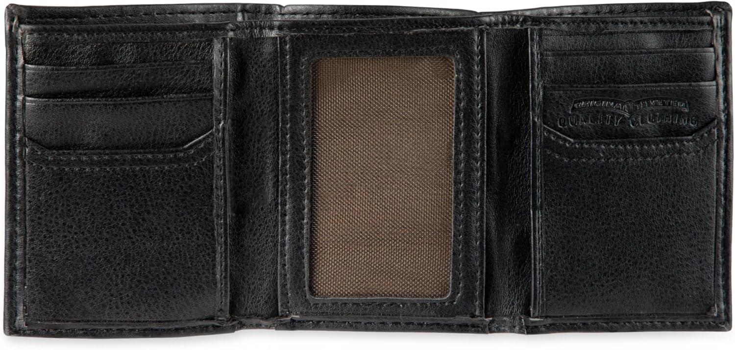 imageLevis Mens RFID Trifold WalletSleek and Slim Includes ID Window and Credit Card HolderNoir Black