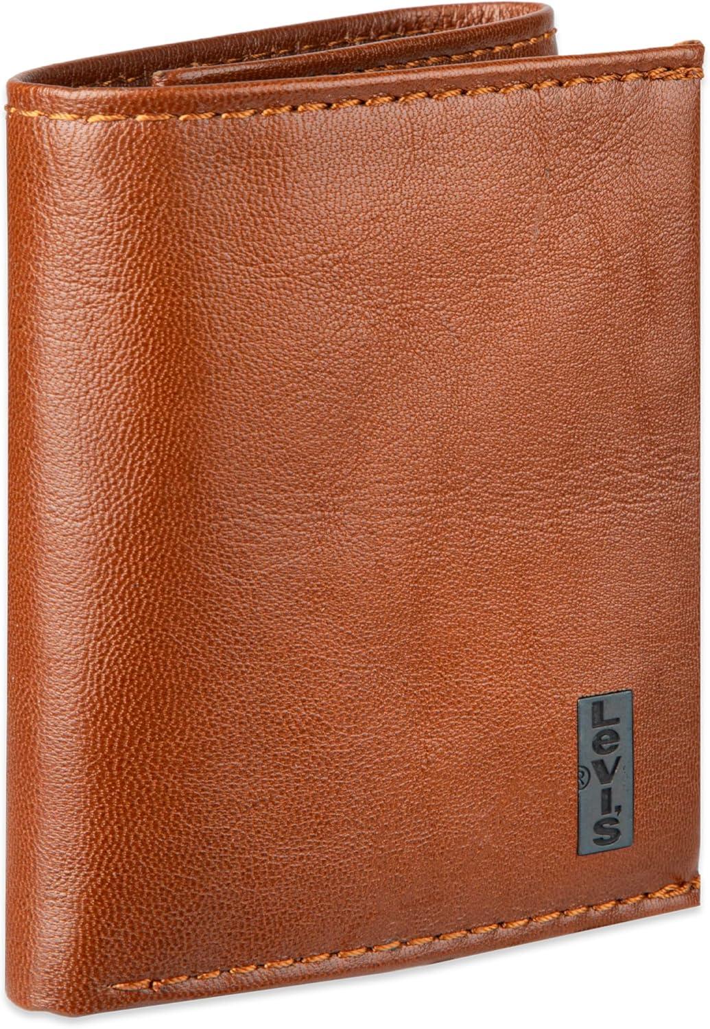 imageLevis Mens RFID Trifold WalletSleek and Slim Includes ID Window and Credit Card HolderTan Xcap