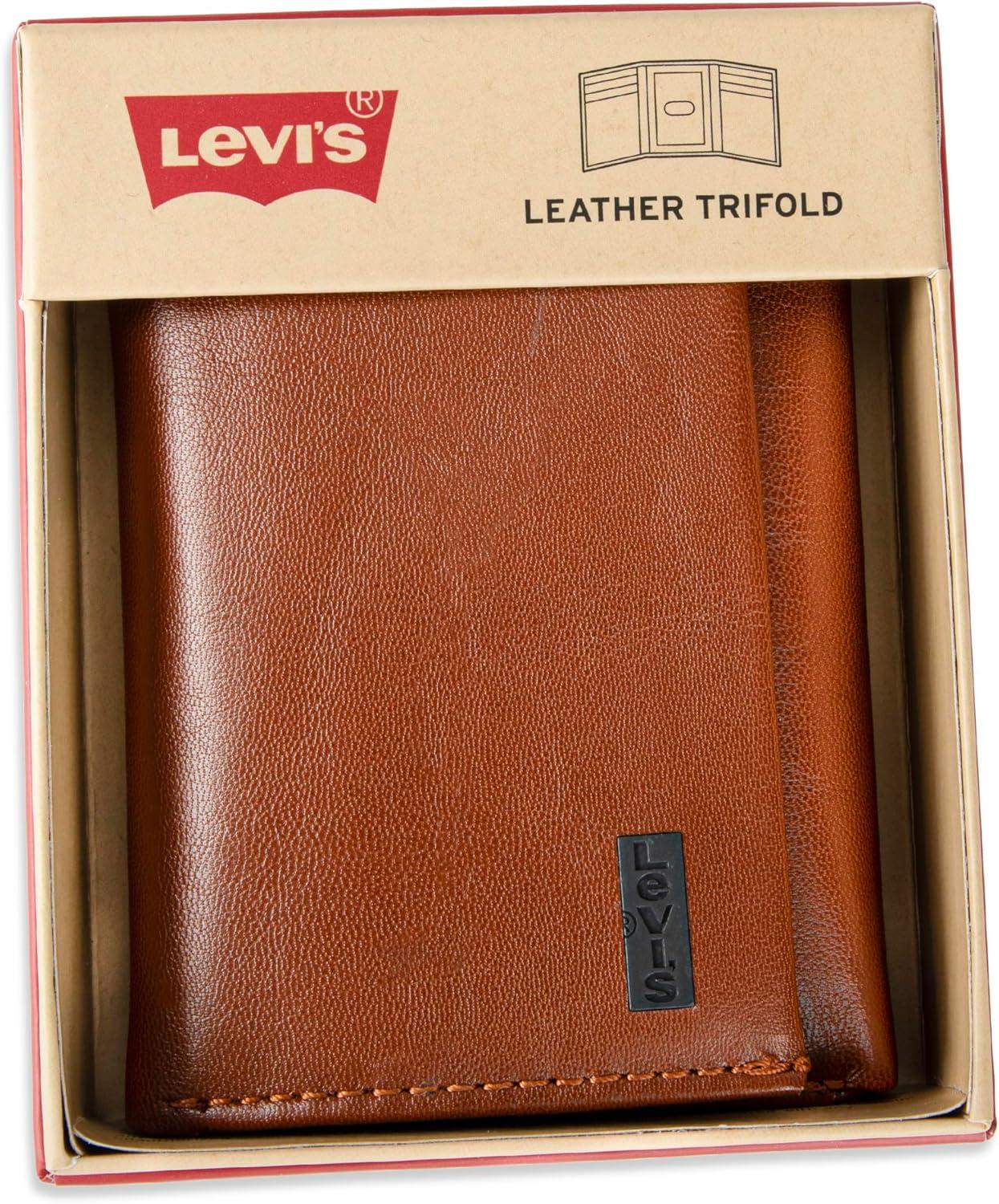 imageLevis Mens RFID Trifold WalletSleek and Slim Includes ID Window and Credit Card HolderTan Xcap