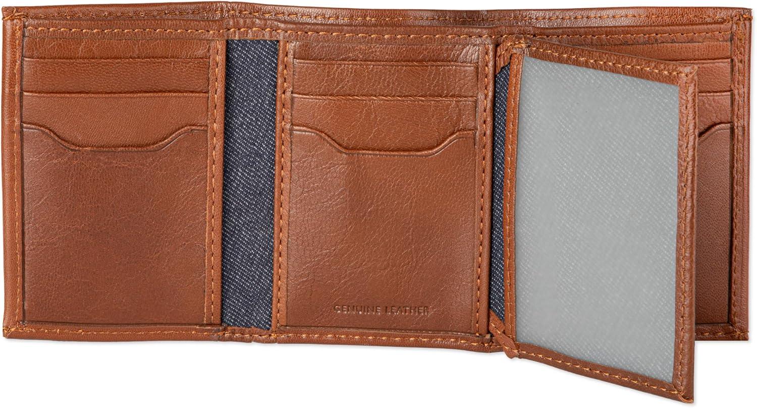 imageLevis Mens RFID Trifold WalletSleek and Slim Includes ID Window and Credit Card HolderTan Xcap