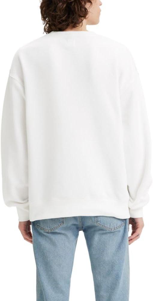 imageLevis Mens Relaxed Graphic Crewneck Sweatshirt501 Logo Outline Crew White