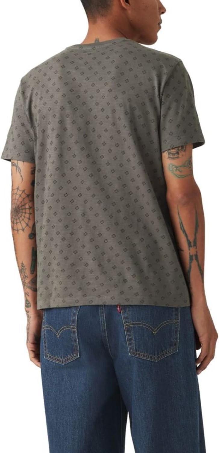 imageLevis Mens Short Sleeve Classic Pocket Tee Available in BigNew Clover Geo Gray Ore Jersey