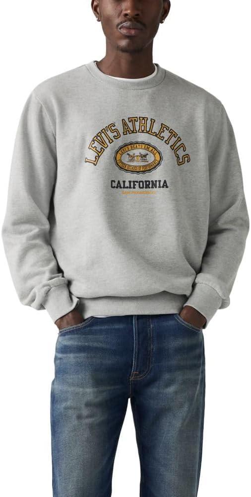imageLevis Mens Standard Graphic CrewneckCrest Heather Grey