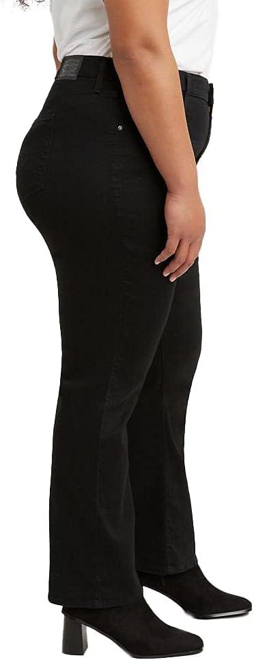 imageLevis Womens 724 High Rise Straight Jeans Plus SizeNew Soft Black