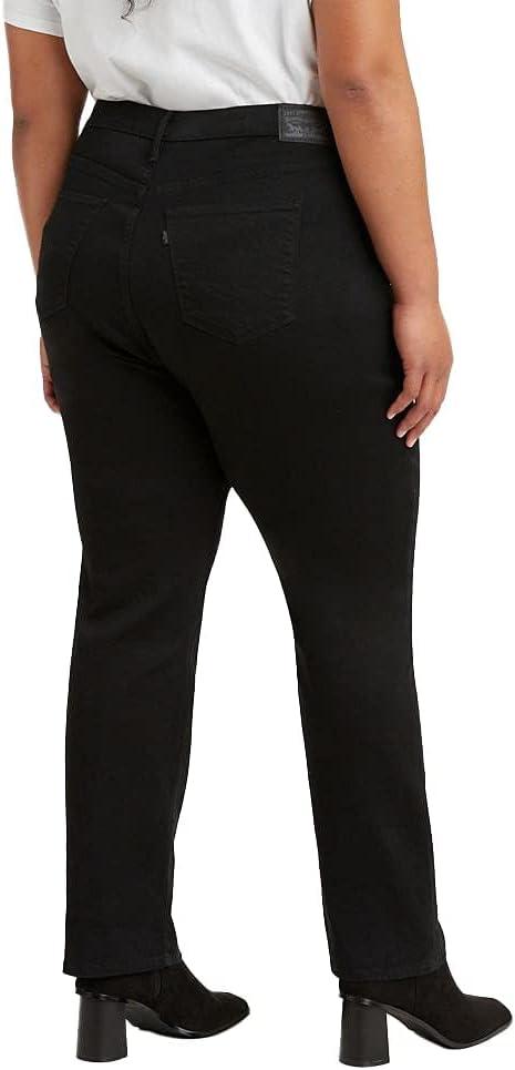 imageLevis Womens 724 High Rise Straight Jeans Plus SizeNew Soft Black