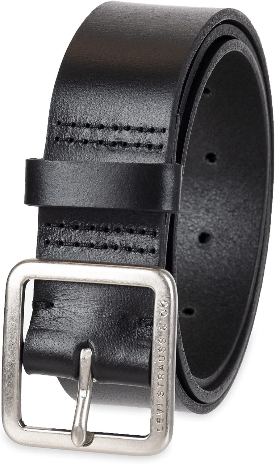 imageLevis Womens Casual Leather Belt With Square Buckle Stylish Jeans amp Dress Belt Regular amp Plus SizesBlack Elevated