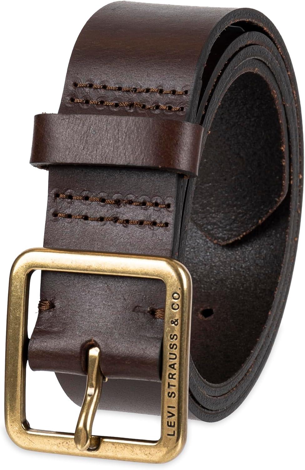 imageLevis Womens Casual Leather Belt With Square Buckle Stylish Jeans amp Dress Belt Regular amp Plus SizesBrown Elevated