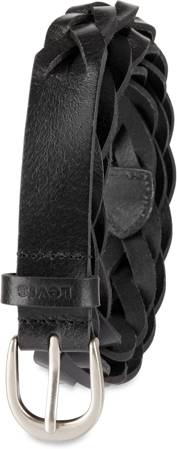 imageLevis Womens Fully Adjustable Casual Leather Braided Belt for Jeans and DressesBlack Braid