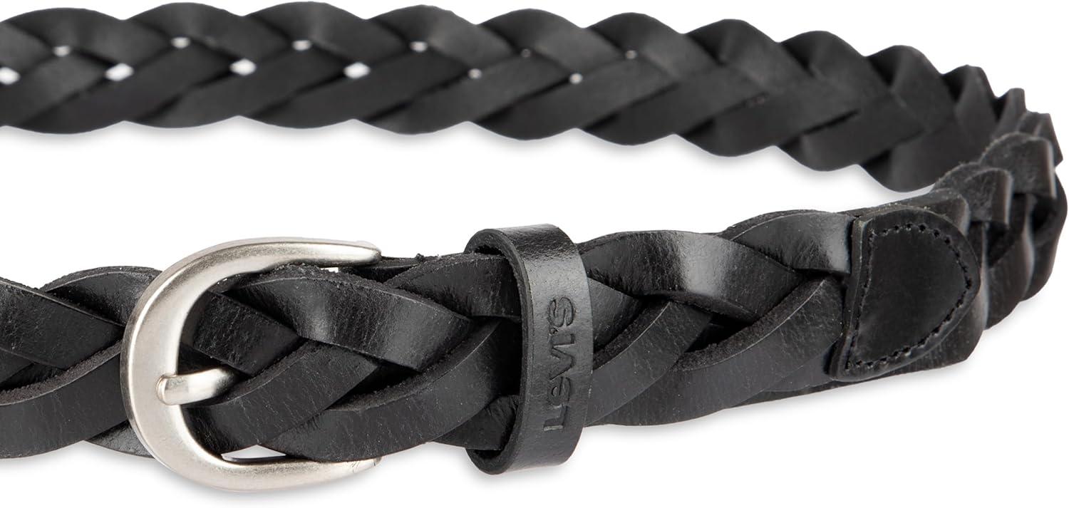 imageLevis Womens Fully Adjustable Casual Leather Braided Belt for Jeans and DressesBlack Braid