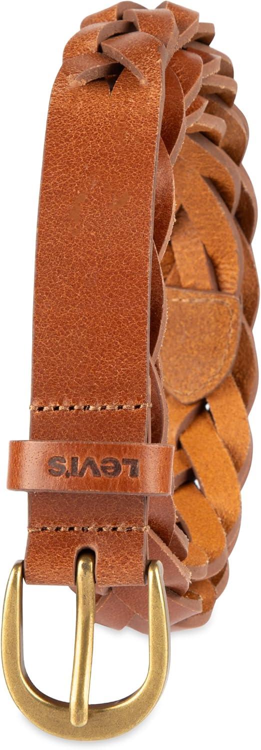 imageLevis Womens Fully Adjustable Casual Leather Braided Belt for Jeans and DressesTan Braid