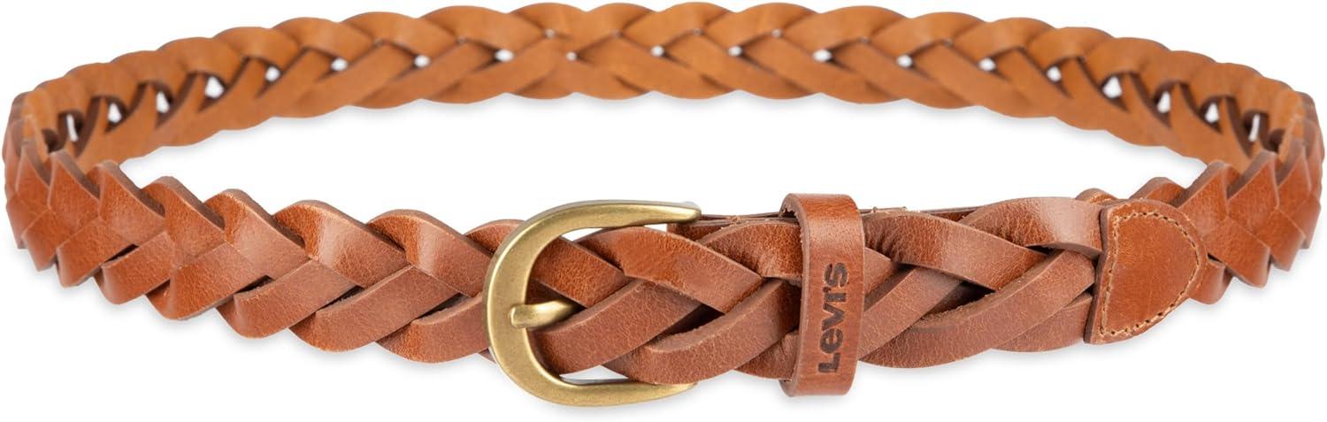 imageLevis Womens Fully Adjustable Casual Leather Braided Belt for Jeans and DressesTan Braid
