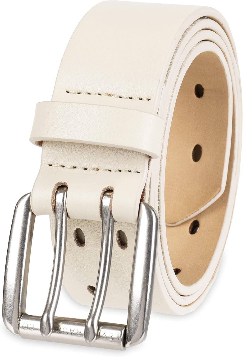 imageLevis Womens Fully Adjustable Perforated Leather Casual Jean Belt with Double Prong BuckleIvory