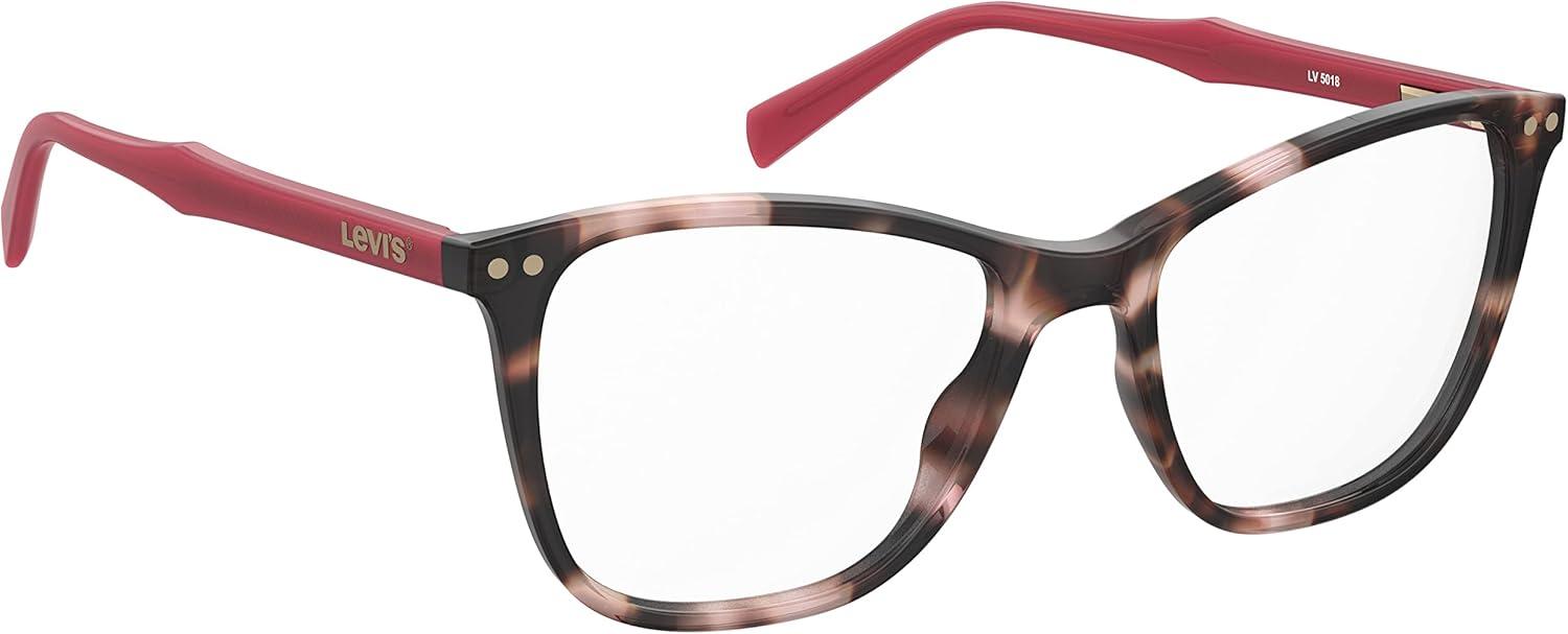 imageLevis Womens LV 5018 Cat Eye Prescription Eyewear Frames Pink HavanaDemo Lens 52 mm 17mm