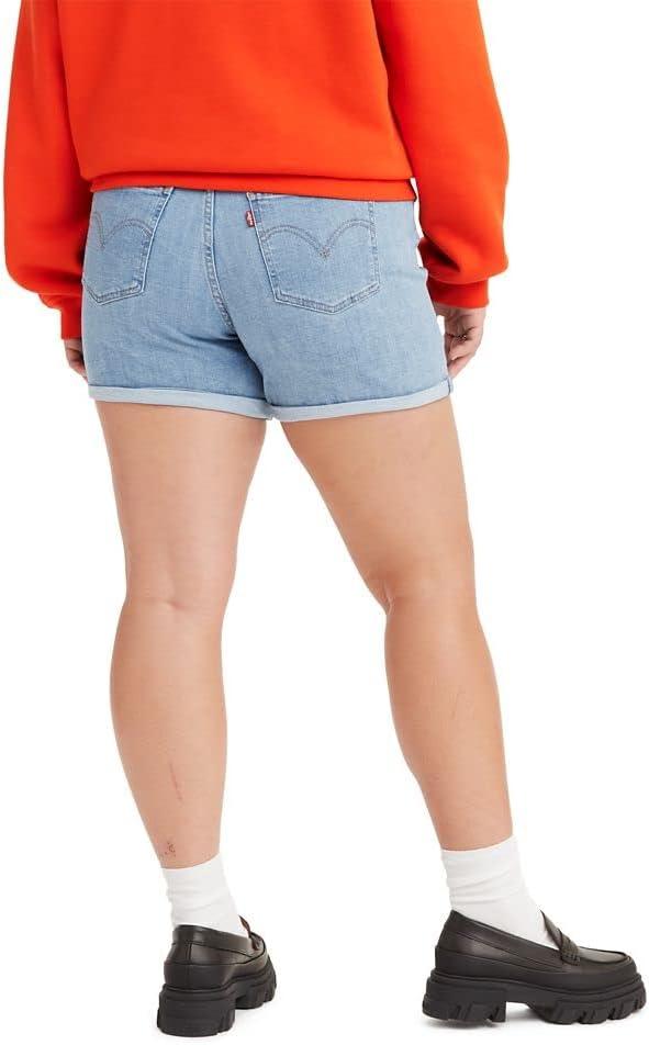 imageLevis Womens Mid Length Shorts Soft Clean White 32Oahu Clouds
