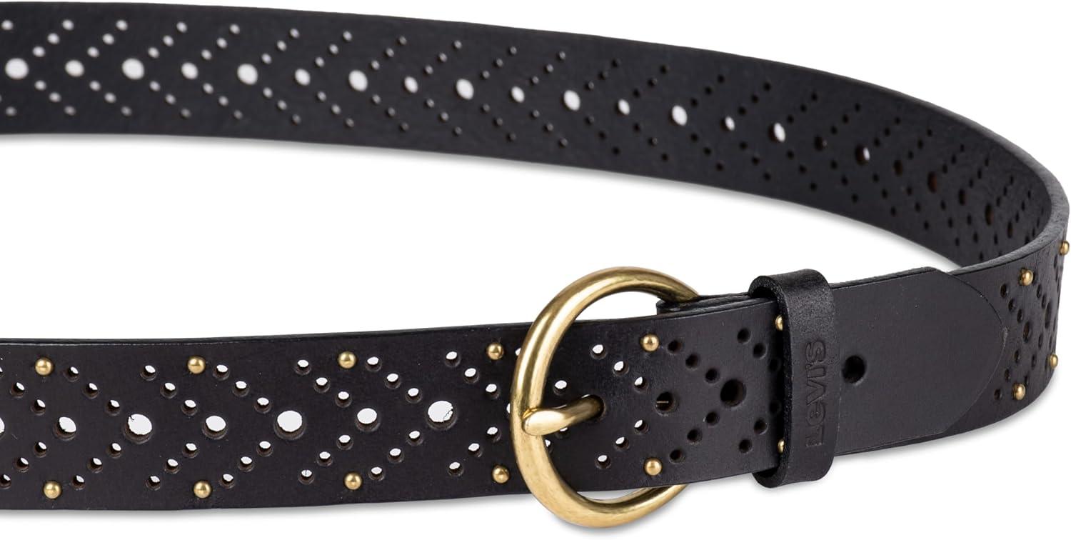 imageLevis Womens MultiPerforate Fully Adjustable Casual Belt for Jeans Trousers and DressesBlack