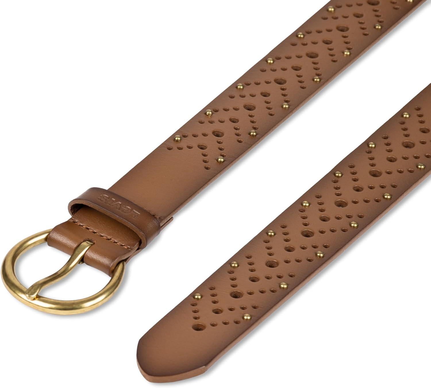 imageLevis Womens MultiPerforate Fully Adjustable Casual Belt for Jeans Trousers and DressesTan