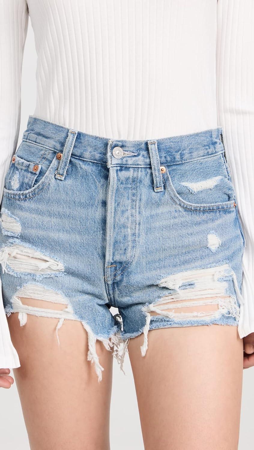 imageLevis Womens Premium 501 Original Shorts Also Available in PlusCamp Point Light Indigo
