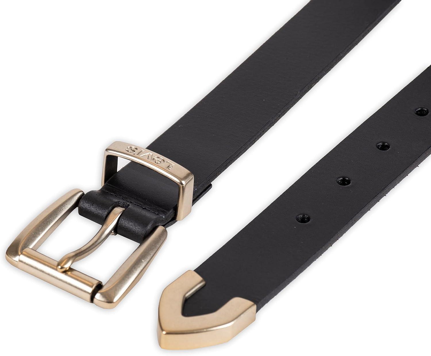 imageLevis Womens Slim Casual Western Style Leather Jean Belt With Metal Tip Regular amp Plus SizesBlack Classic