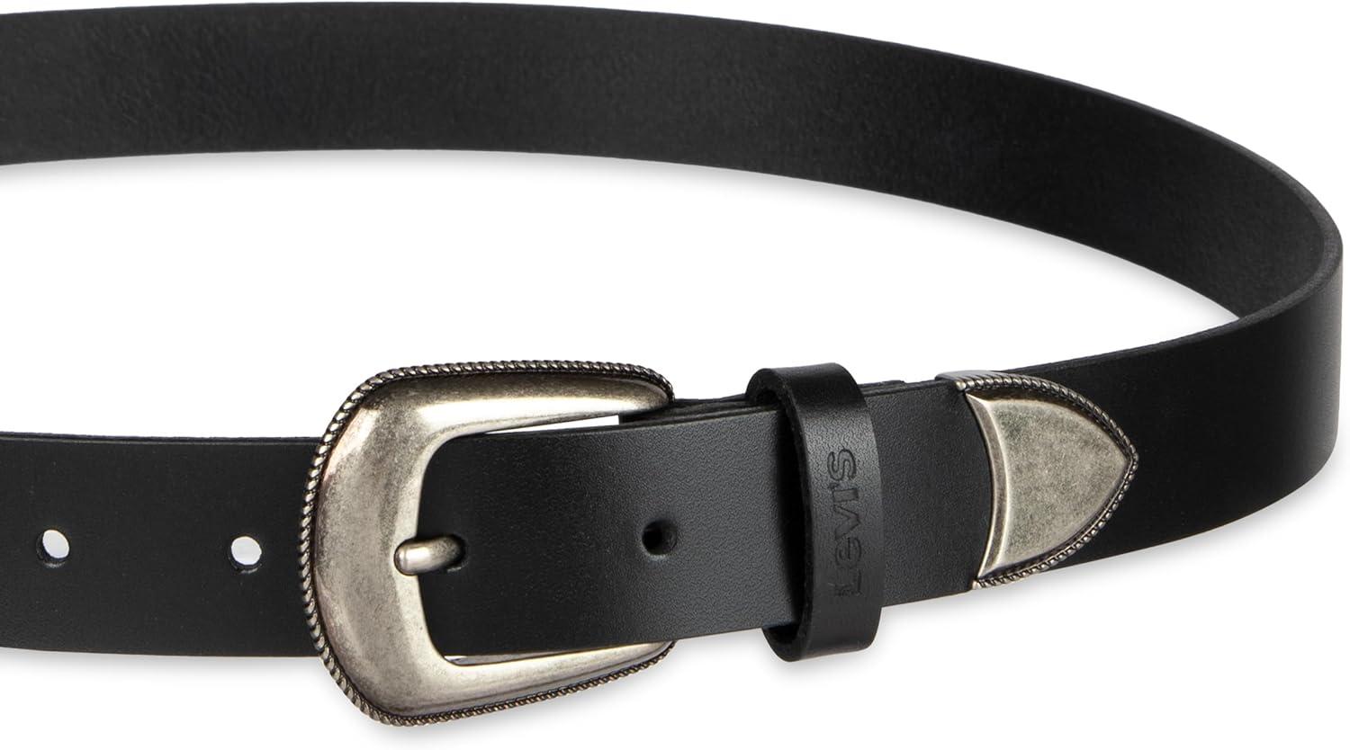 imageLevis Womens Slim Casual Western Style Leather Jean Belt With Metal Tip Regular amp Plus SizesBlack Detail