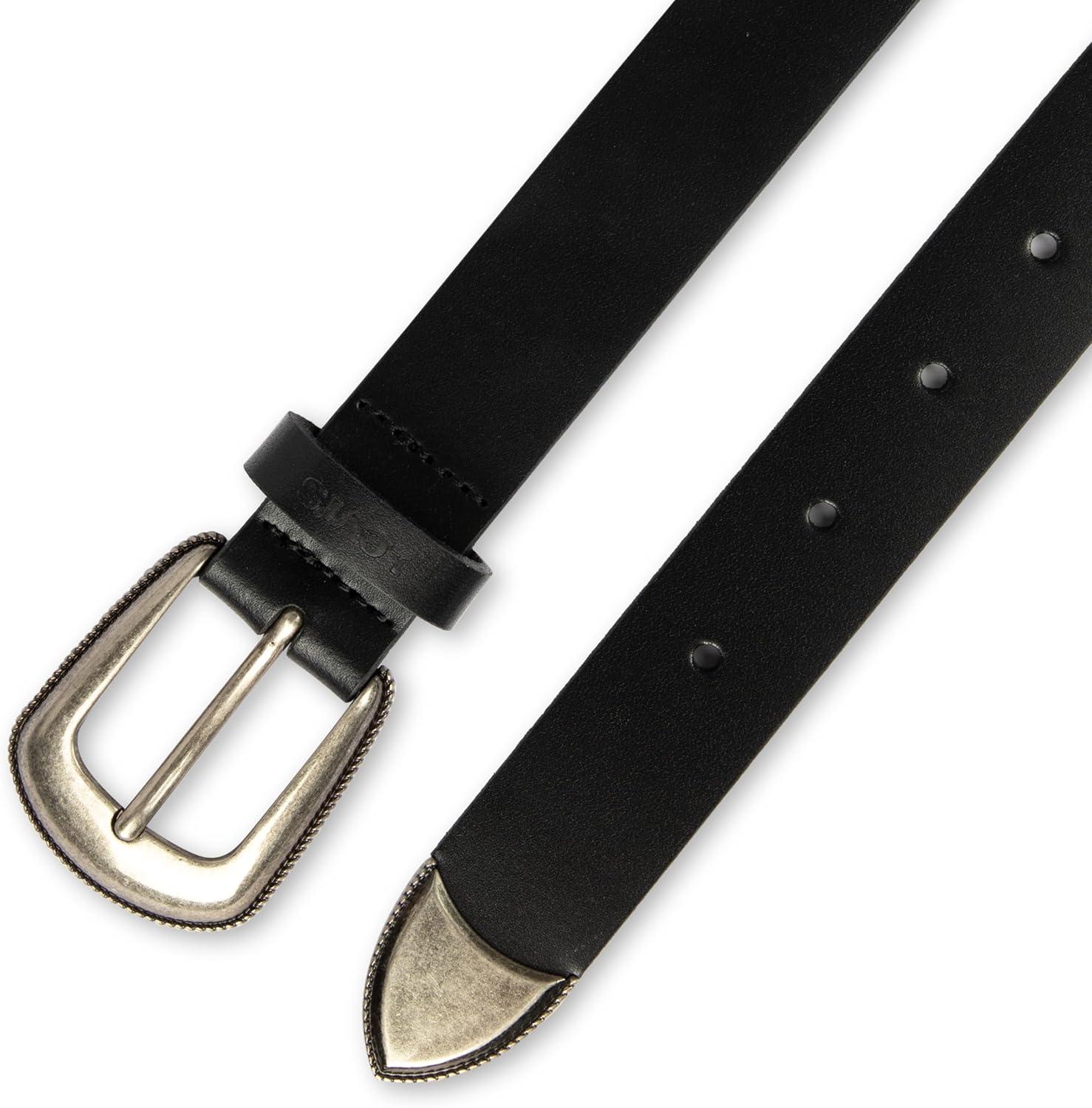 imageLevis Womens Slim Casual Western Style Leather Jean Belt With Metal Tip Regular amp Plus SizesBlack Detail