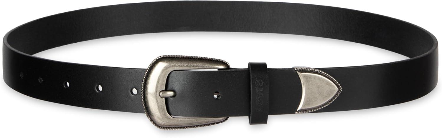 imageLevis Womens Slim Casual Western Style Leather Jean Belt With Metal Tip Regular amp Plus SizesBlack Detail