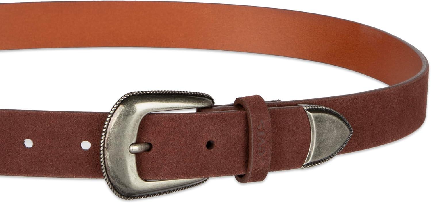 imageLevis Womens Slim Casual Western Style Leather Jean Belt With Metal Tip Regular amp Plus SizesBrown Suede
