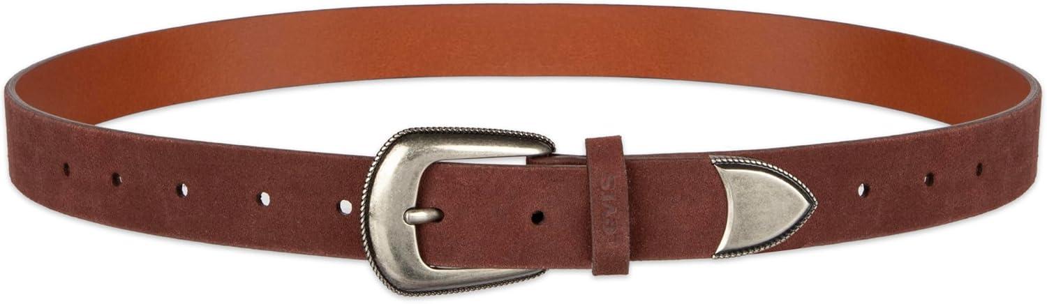 imageLevis Womens Slim Casual Western Style Leather Jean Belt With Metal Tip Regular amp Plus SizesBrown Suede