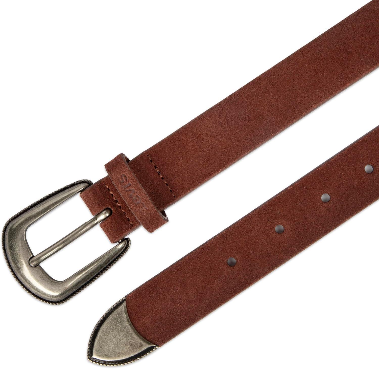 imageLevis Womens Slim Casual Western Style Leather Jean Belt With Metal Tip Regular amp Plus SizesBrown Suede