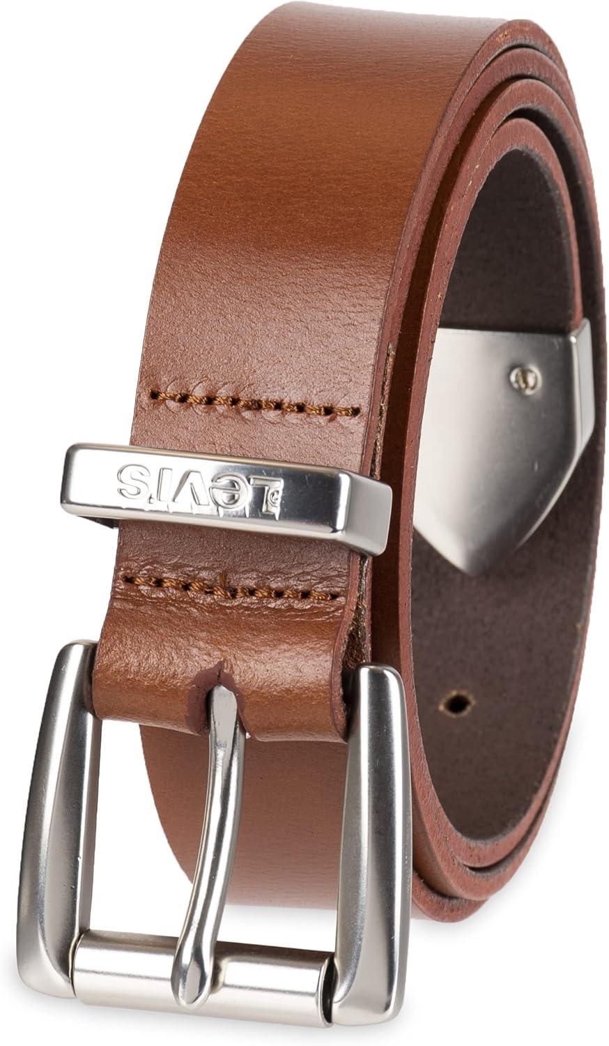 imageLevis Womens Slim Casual Western Style Leather Jean Belt With Metal Tip Regular amp Plus SizesTan Classic