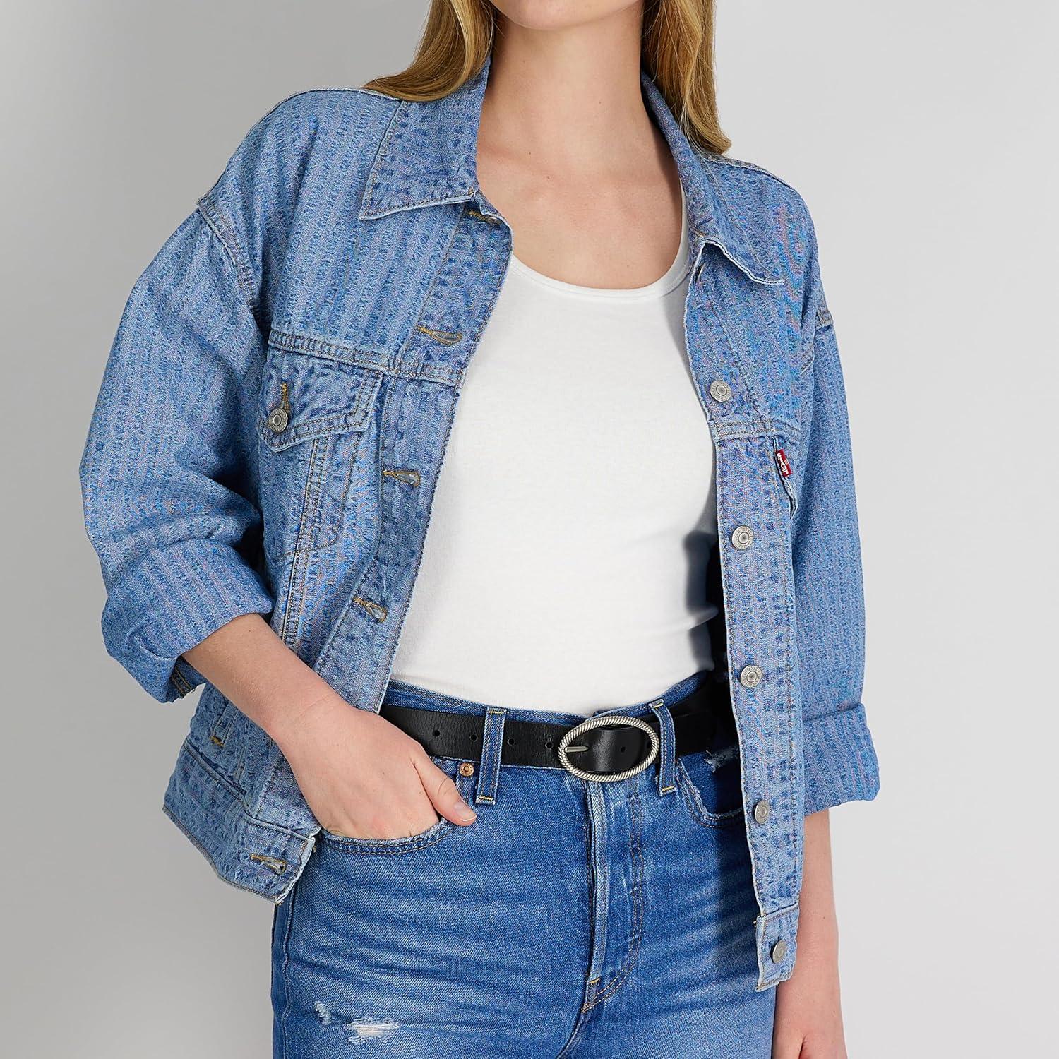 imageLevis Womens TwoinOne Reversible Twisted Centerbar Casual Leather Jean Belt FliptoReverse BuckleBlackBrown