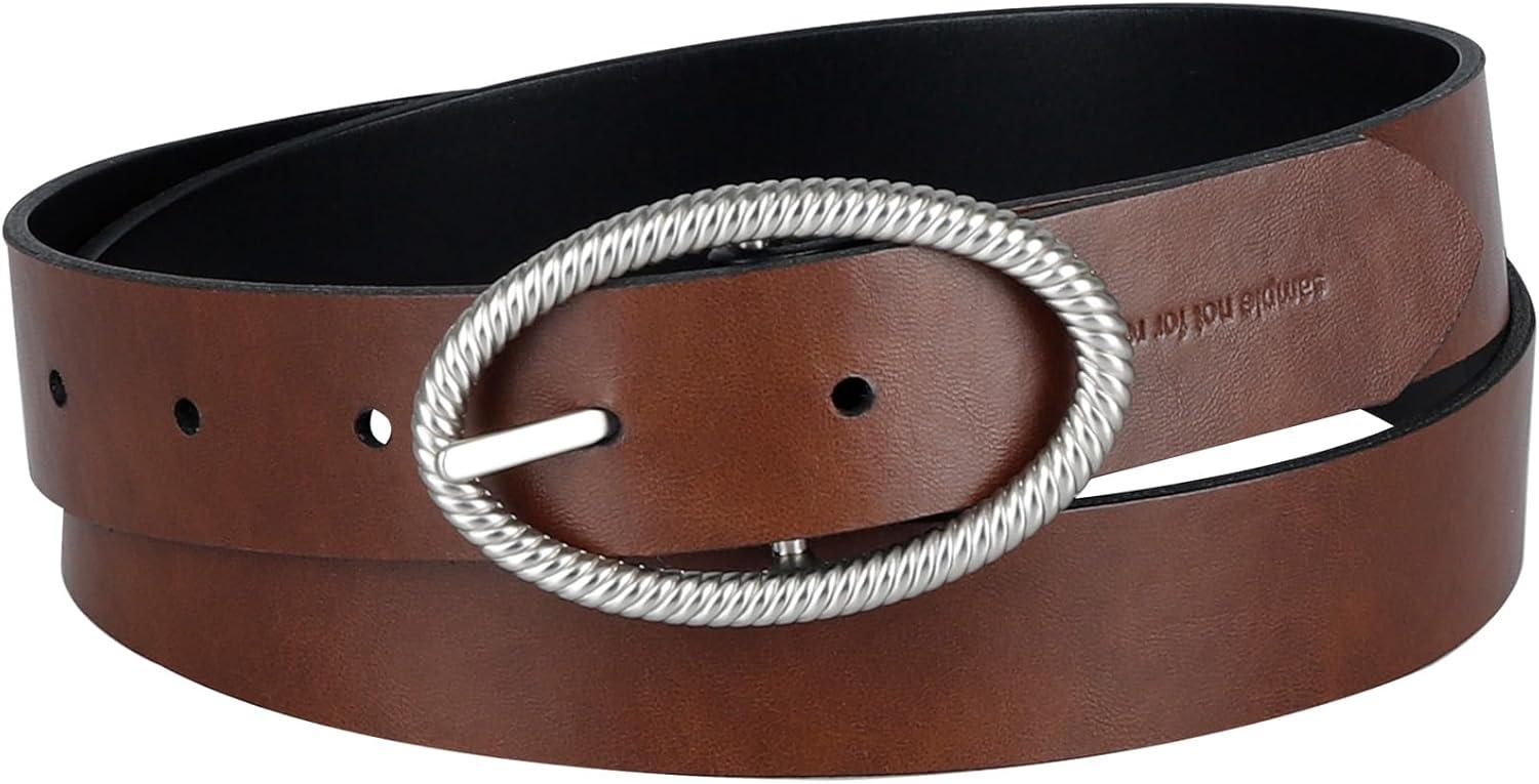 imageLevis Womens TwoinOne Reversible Twisted Centerbar Casual Leather Jean Belt FliptoReverse BuckleBlackBrown