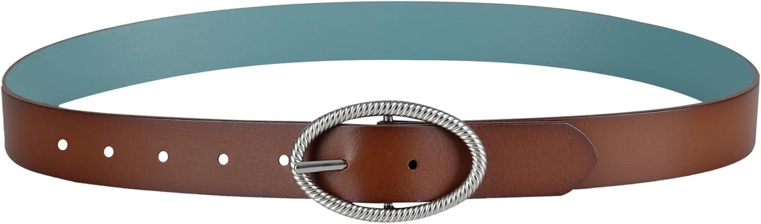 imageLevis Womens TwoinOne Reversible Twisted Centerbar Casual Leather Jean Belt FliptoReverse BuckleTanBlue