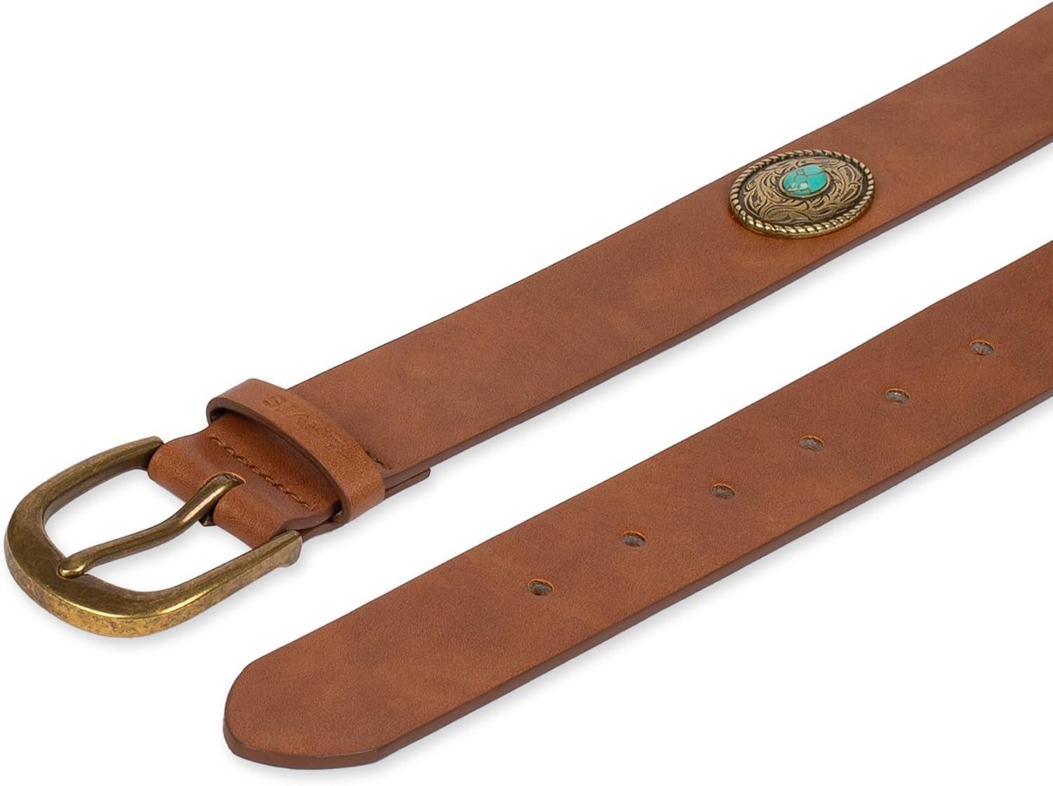 imageLevis Womens Western Inspired Fashion Belts for Jeans Trousers and DressesTan Concho