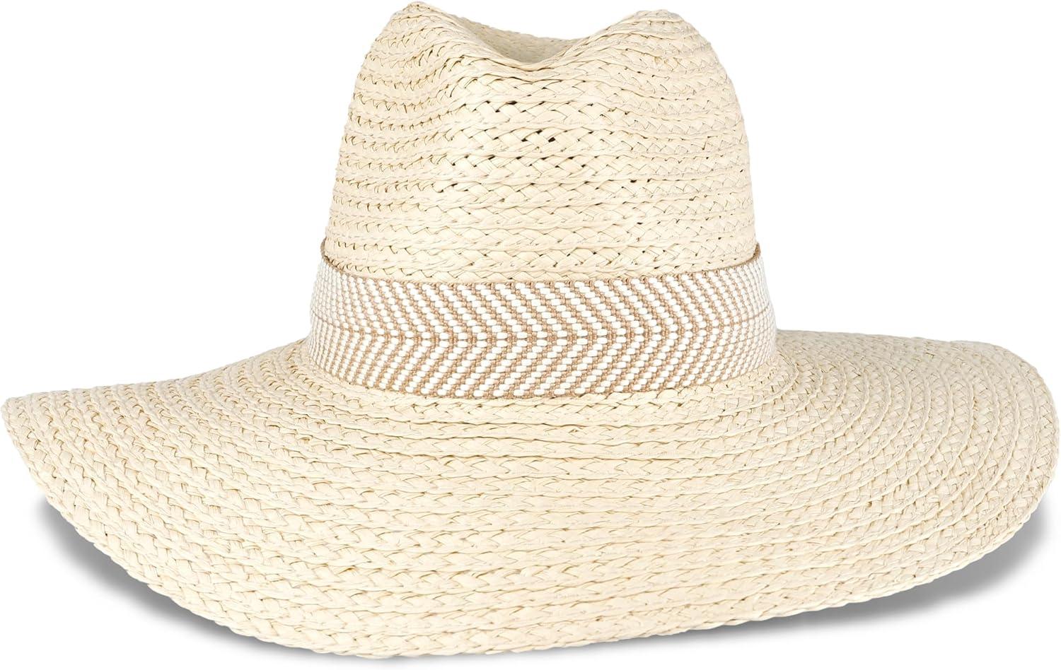 imageLevis Womens Wide Brim Straw Hat with Woven BandKhaki