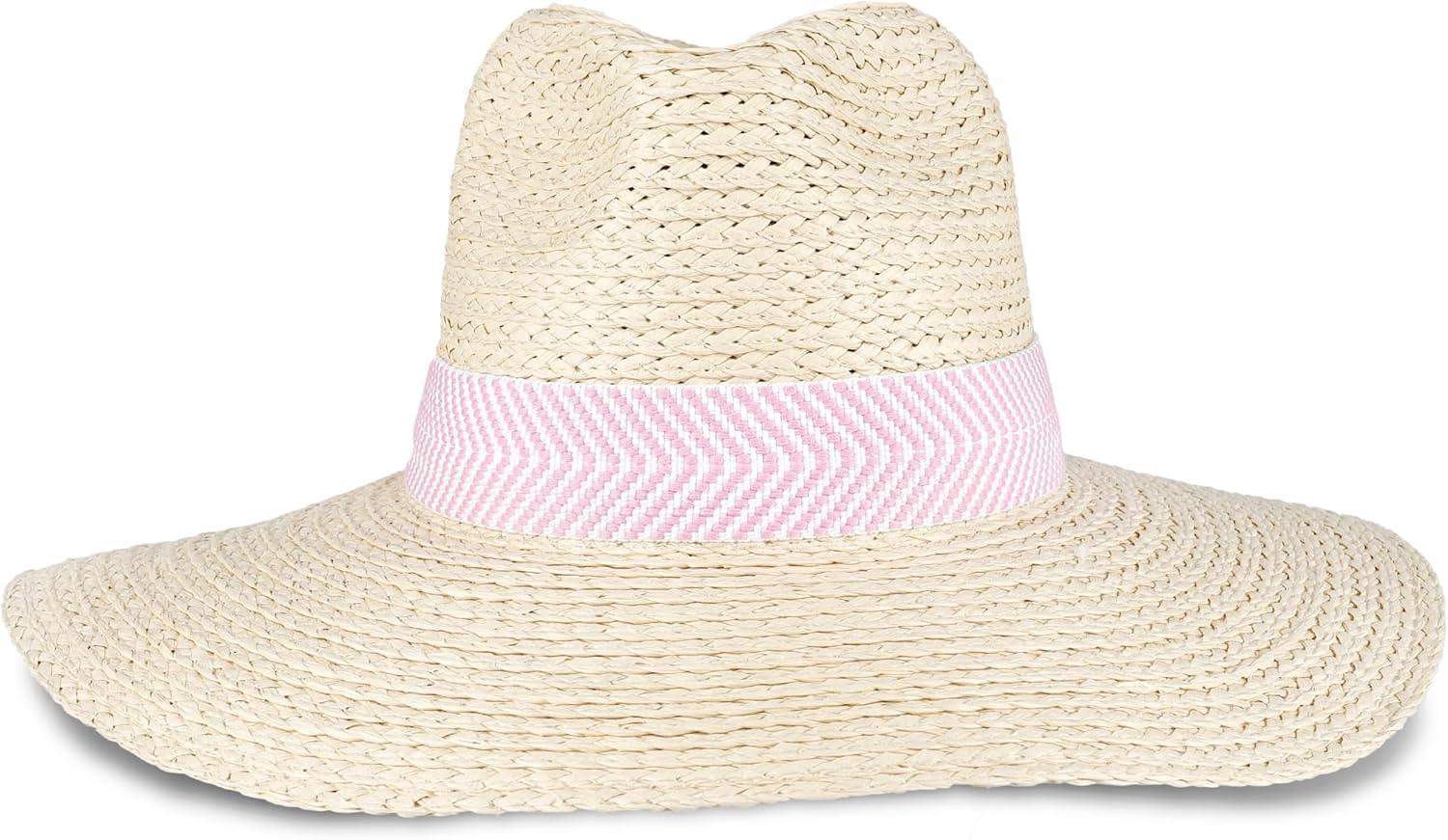 imageLevis Womens Wide Brim Straw Hat with Woven BandPink