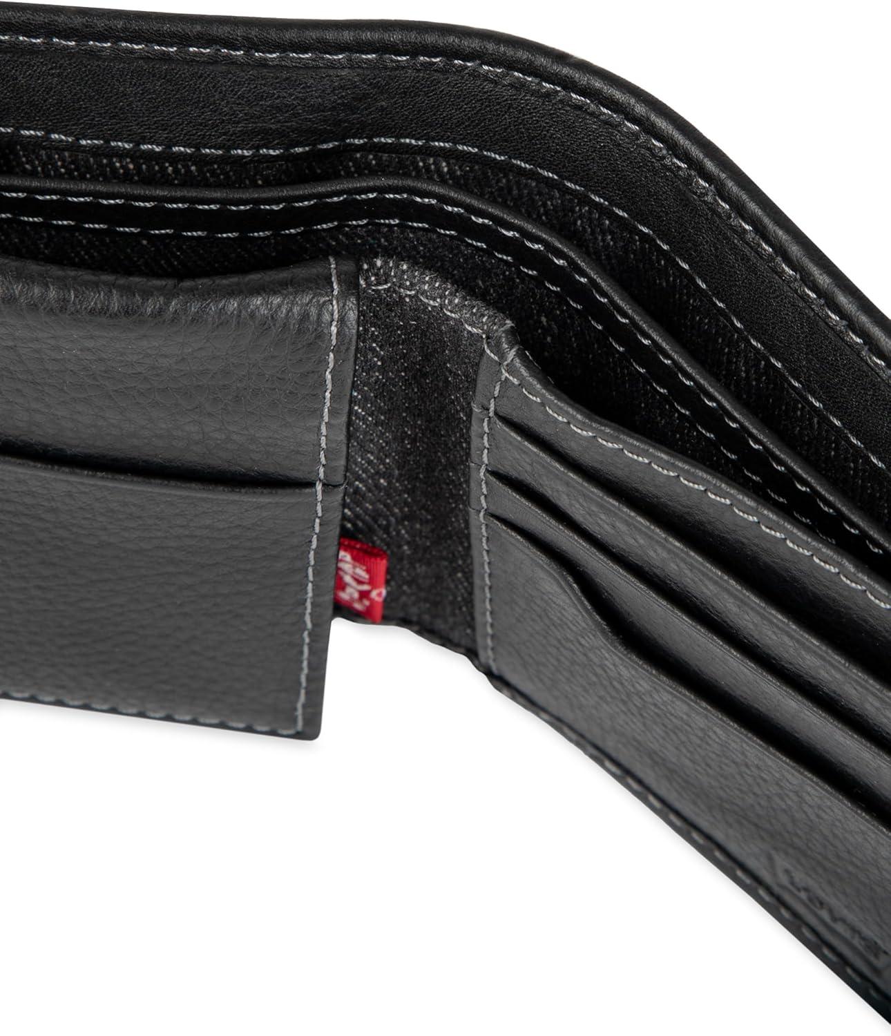 imageLevis mens Classic Bifold Passcase Wallet With Multiple Card Slots and Id Window Brown WesternBlack Nickel Ornament