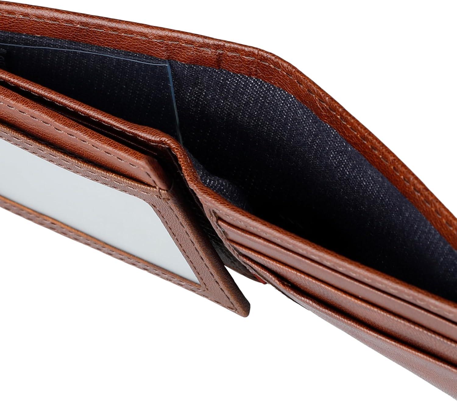imageLevis mens Classic Bifold Passcase Wallet With Multiple Card Slots and Id Window Brown WesternBrown Traveler