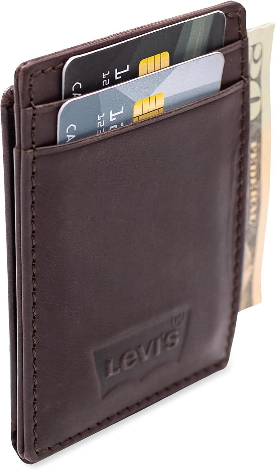 imageLevis mens RFID Slim Everyday Card Case WalletBrown