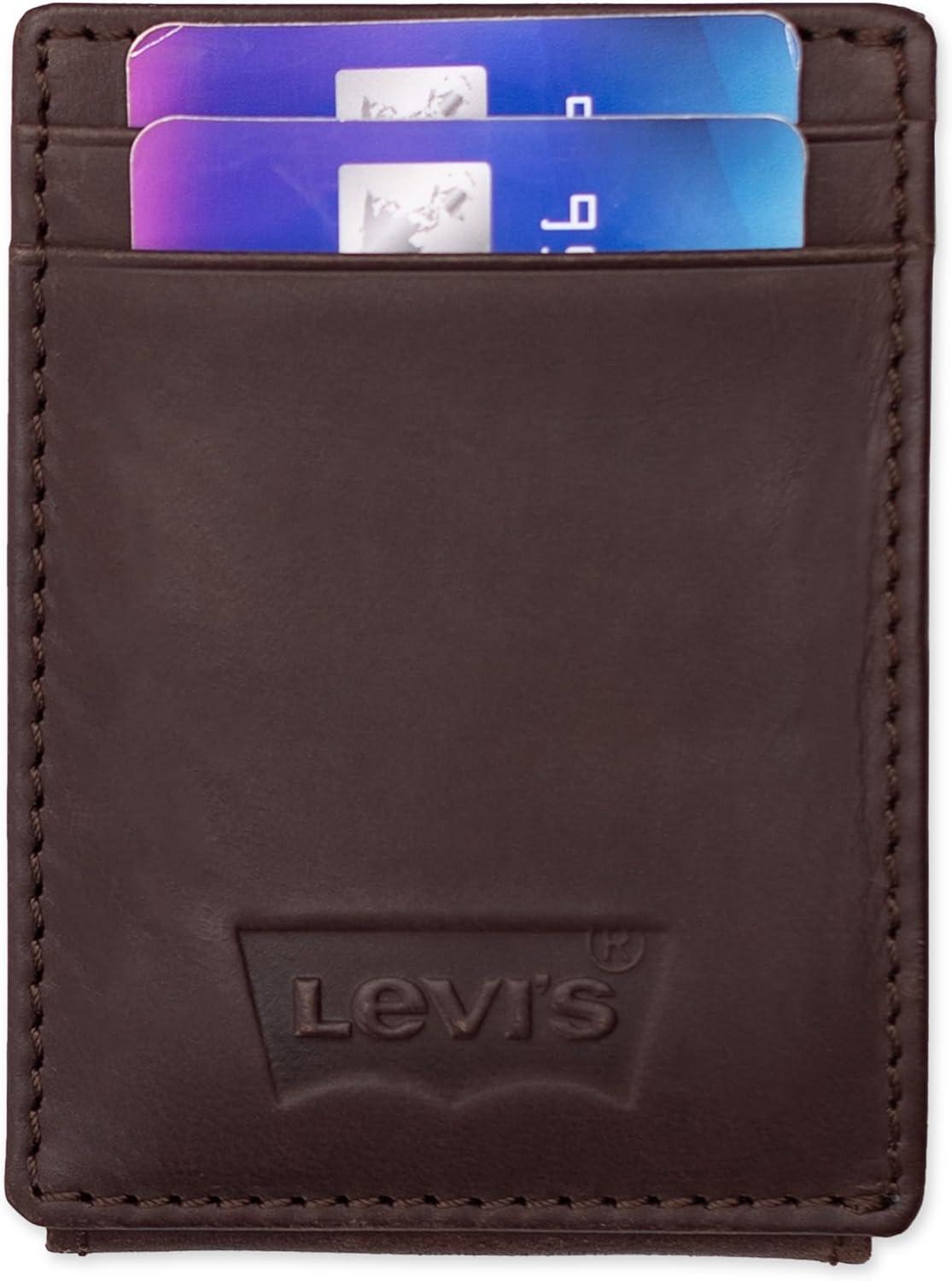 imageLevis mens RFID Slim Everyday Card Case WalletBrown